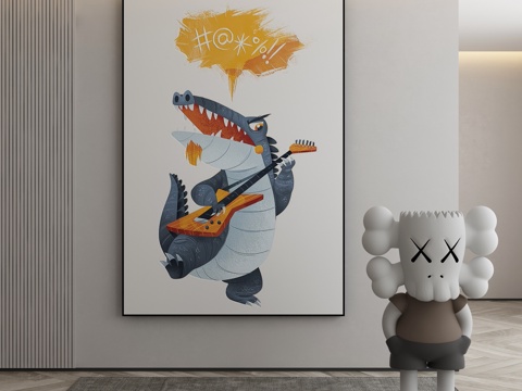  现代简约抽象挂画3d模型 