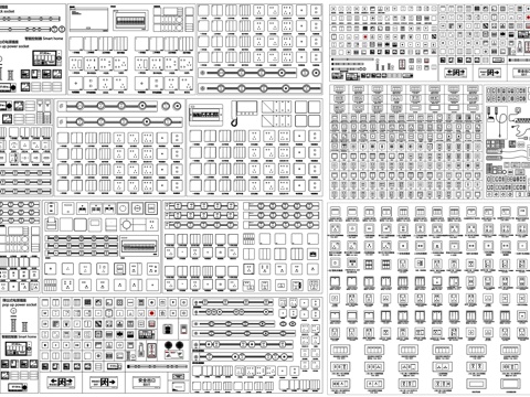  开关插座电源插座智能面板控制器安全出口电箱CAD素材图库cad施工图 