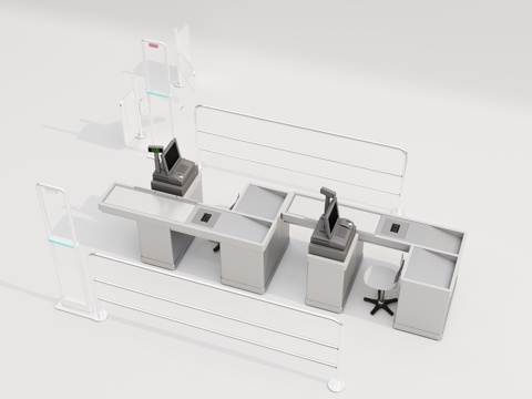  超市收银台3d模型 
