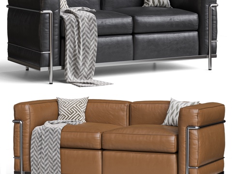 CASSINA 现代双人沙发 包豪斯双人沙发 LC2沙发su模型su模型