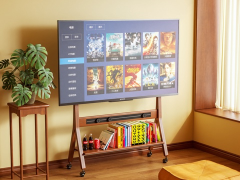  电视柜 电视支架 移动架 摆件3d模型3d模型 