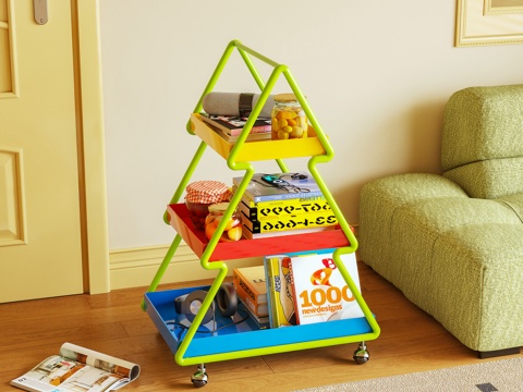  边几 置物架 圣诞树 多巴胺 摆件 移动架3d模型 