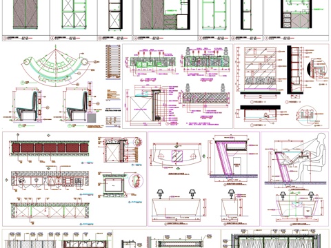  柜子开放厨房橱柜卡座自助餐台服务台装饰柜详图节点CAD素材图cad施工图 
