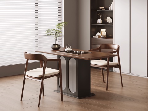  现代茶室 茶桌椅3d模型 