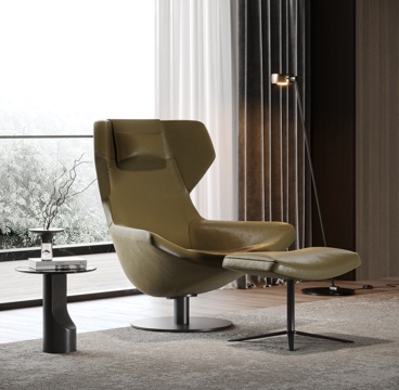  B&amp;B 现代休闲椅 沙发椅 单人沙发 边几 落地灯su模型 