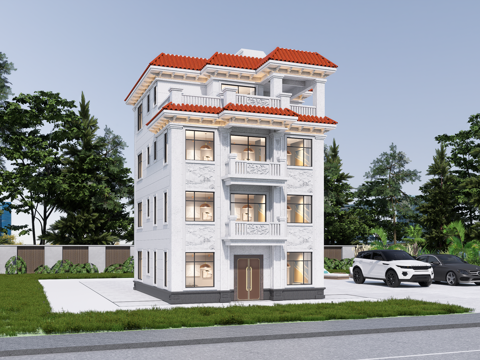 欧式别墅cad，su模型，效果图，施工图cad施工图