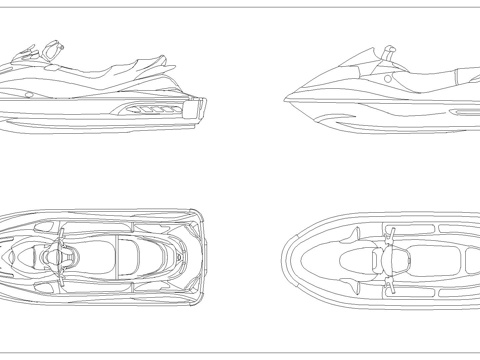 摩托艇 水上交通工具.dwgcad施工图