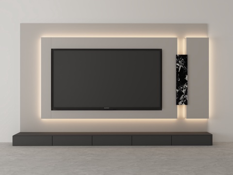  电视背景3d模型 