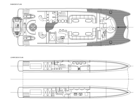  游艇双船 豪华游艇cad施工图 
