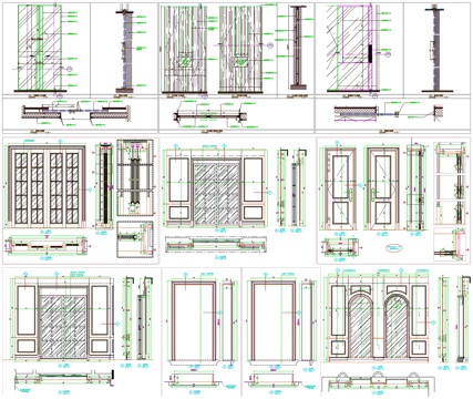门表推拉门平开门剖面做法工艺详图节点CAD素材图库cad施工图