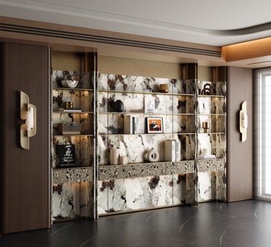  现代轻奢书柜 意式轻奢书柜3d模型 