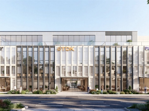  现代工业厂房 现代产业园 多层办公 厂房 产 产业园 办公楼su模型 