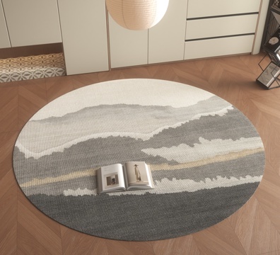 现代圆形地毯su模型