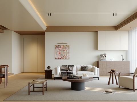 中古风客餐厅su模型