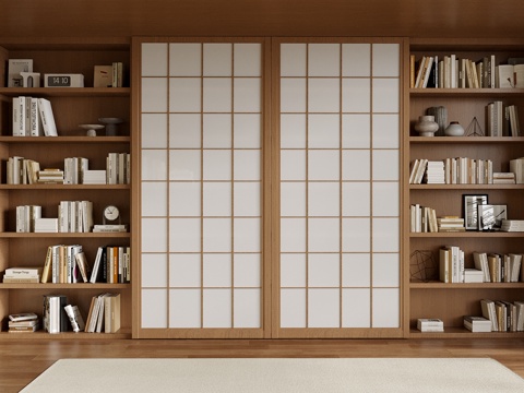  现代书柜3d模型 