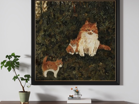  现代，简约，中古，儿童，抽象，挂画3d模型 