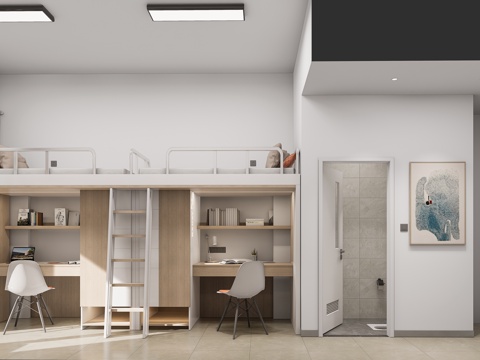 宿舍，宿舍楼，现代风格su模型