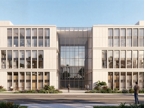  现代工业厂房 现代产业园 多层办公 厂房 产 产业园 办公楼su模型 