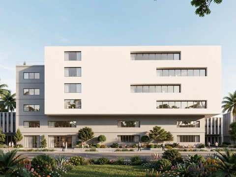  现代工业厂房 现代产业园 多层办公 厂房 产 产业园 办公楼su模型 