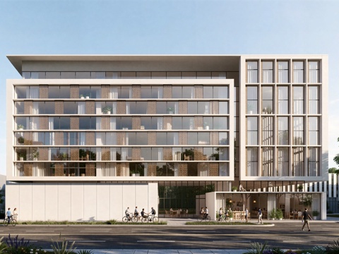  现代工业厂房 现代产业园 多层办公 厂房 产 产业园 办公楼su模型 