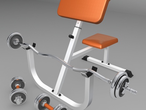  现代健身器材 健身器材 哑铃3d模型 