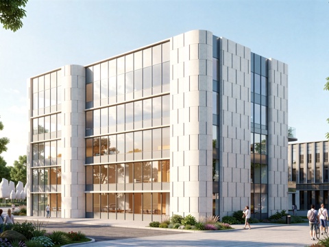  现代工业厂房 现代产业园 多层办公 厂房 产 产业园 办公楼su模型 