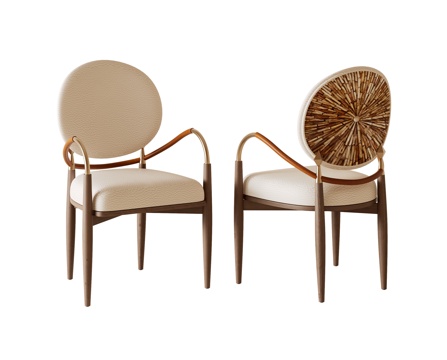 意式轻奢餐椅su模型