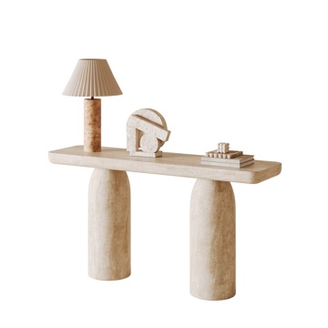  美式奶油风条案3d模型 