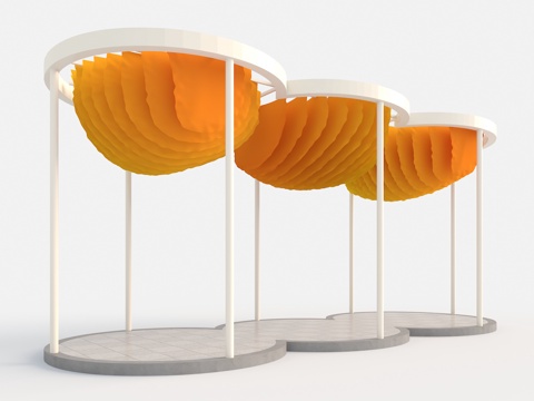 廊架 异形吊顶 纹理布吊顶 景观廊架 艺术廊架 异形廊架 纹su模型