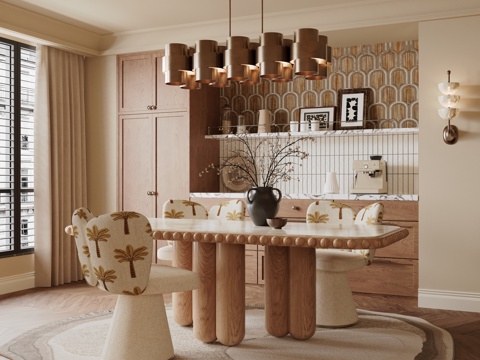 法式中古风餐厅su模型