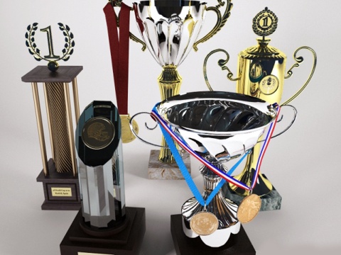  现代奖杯 奖杯3d模型 