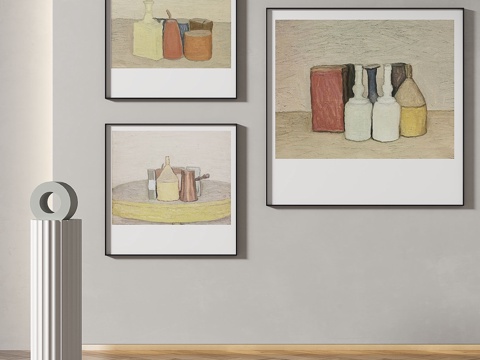  现代，简约，组合画3d模型 