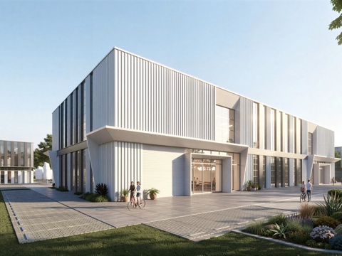  现代工业厂房 现代产业园 多层办公 厂房 产 产业园 办公楼su模型 