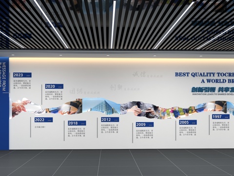  企业文化墙 企业发展历程3d模型 
