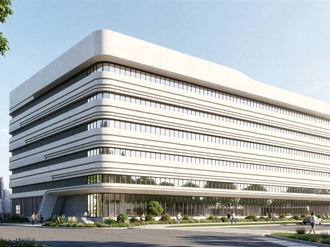  现代工业厂房 现代产业园 多层办公 厂房 产 产业园 办公楼su模型 