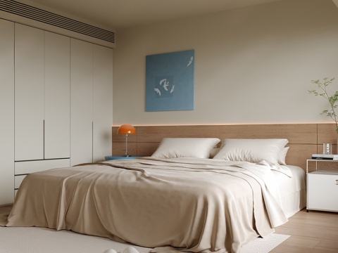  现代卧室3d模型 