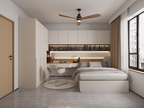 儿童房，卧室，摆件，现代风格su模型