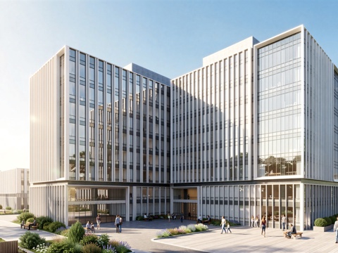  现代工业厂房 现代产业园 多层办公 厂房 产 产业园 办公楼su模型 