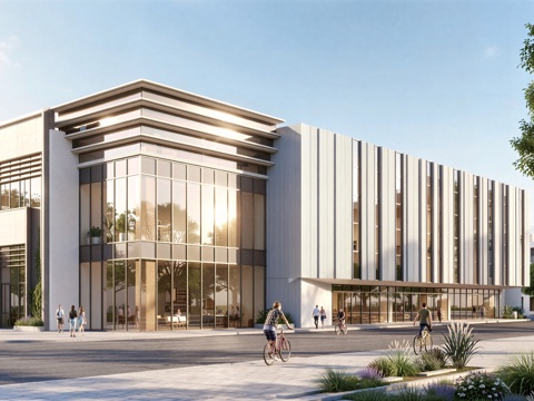  现代工业厂房 现代产业园 多层办公 厂房 产 产业园 办公楼su模型 