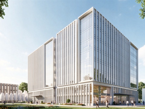  现代工业厂房 现代产业园 多层办公 厂房 产 产业园 办公楼su模型 