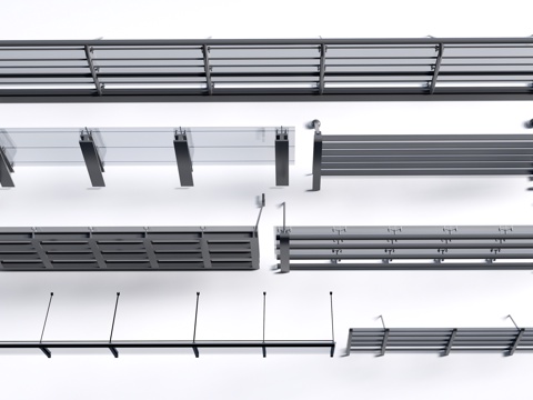 现代玻璃雨棚 钢构雨棚 玻璃雨打 阳光棚su模型