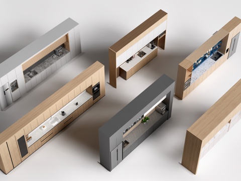 现代茶水间柜子 茶水台 茶水间储物柜 茶水柜su模型