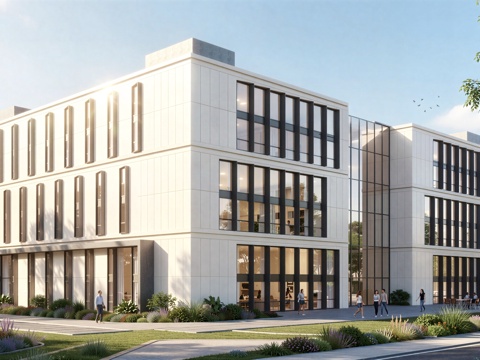  现代工业厂房 现代产业园 多层办公 厂房 产 产业园 办公楼su模型 