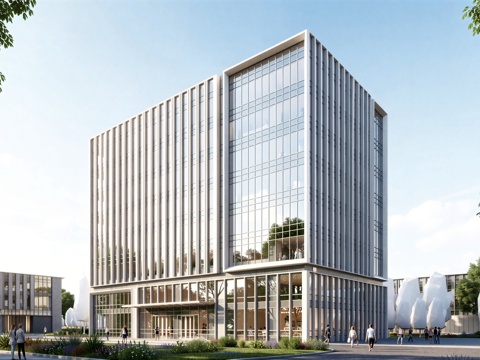  现代工业厂房 现代产业园 多层办公 厂房 产 产业园 办公楼su模型 