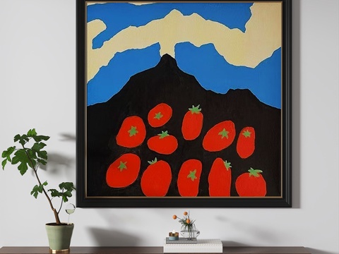  现代，简约，中古，儿童，抽象，挂画3d模型 