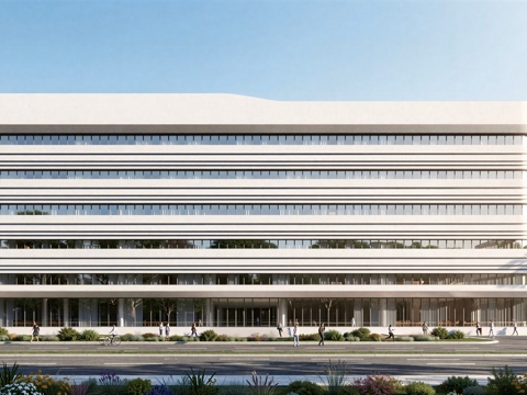  现代工业厂房 现代产业园 多层办公 厂房 产 产业园 办公楼su模型 