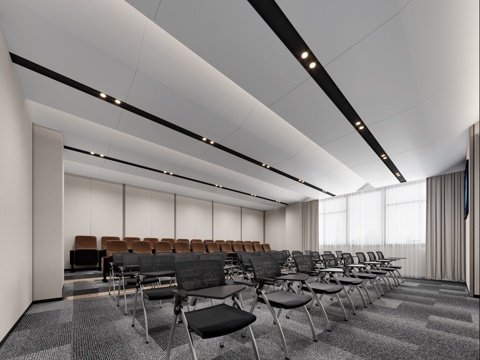  现代会议室 演播室 表演室内 报告厅 录音室3d模型 