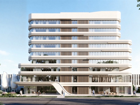  现代工业厂房 现代产业园 多层办公 厂房 产 产业园 办公楼su模型 