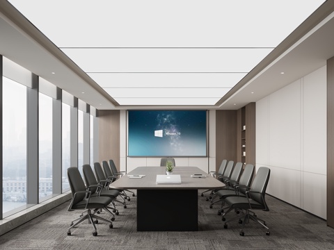  现代会议室3d模型 