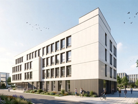  现代工业厂房 现代产业园 多层办公 厂房 产 产业园 办公楼su模型 